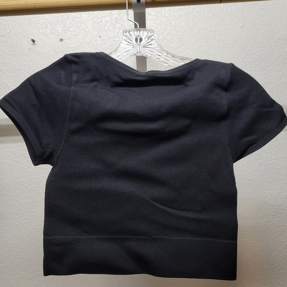 Wild Fable Womens Ribbed Square Neck Line Crop Top Black NWT - Picture 4 of 5